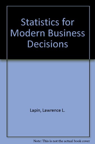 Beispielbild fr Statistics for modern business decisions zum Verkauf von HPB-Red