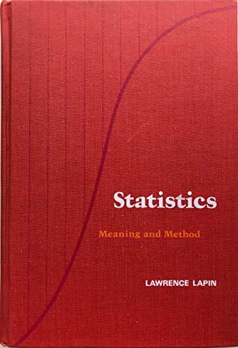 Beispielbild fr Statistics : Meaning and Method zum Verkauf von ABOXABOOKS