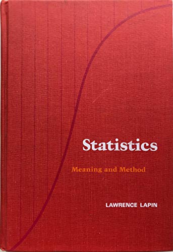 Imagen de archivo de Statistics : Meaning and Method a la venta por ABOXABOOKS
