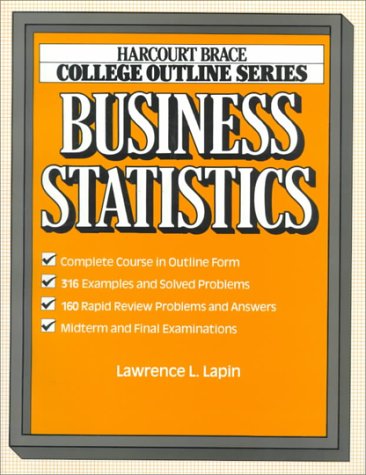 9780156015530: Business Statistics (Harcourt Brace Jovanovich College Outline Series)