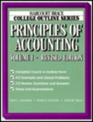 Imagen de archivo de Principles of Accounting (HARCOURT BRACE JOVANOVICH COLLEGE OUTLINE SERIES) a la venta por Wonder Book