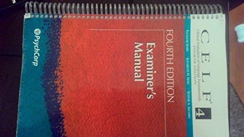 Stock image for Clinical Evaluation of Language Fundamentals-4th Edition (CELF-4) Examiner's Manual for sale by BooksRun