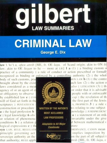 Imagen de archivo de Gilbert Law Summaries: Criminal Law a la venta por HPB-Red