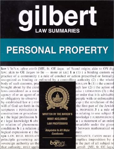Beispielbild fr Gilbert Law Summaries: Personal Property zum Verkauf von POQUETTE'S BOOKS