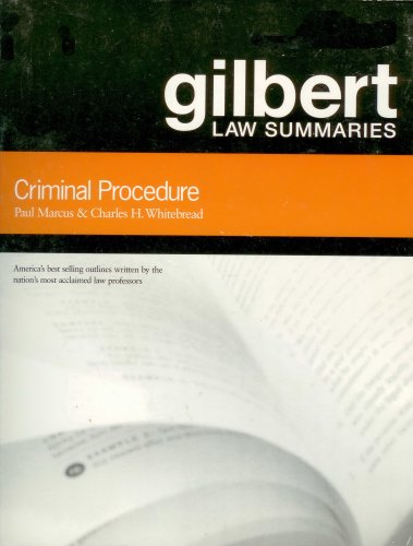 Stock image for CRIMINAL PROCEDURE: GILBERT LAW SUMMARIES * for sale by L. Michael