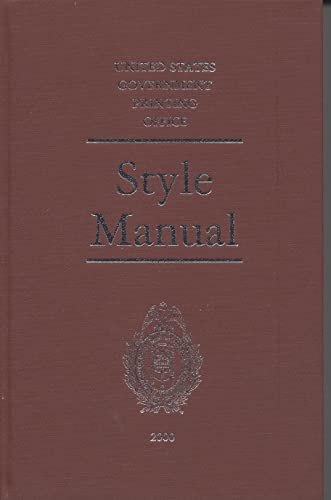 9780160500831: The United States Government Printing Office Style Manual 2000