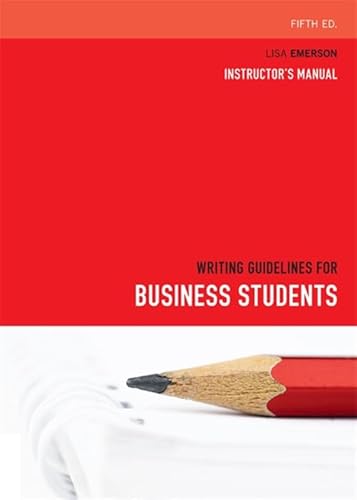 Imagen de archivo de Writing Guidelines for Business Students a la venta por AwesomeBooks