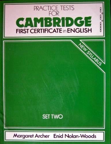 Beispielbild fr Practice Tests for Cambridge First Certificate in English: Set 2 zum Verkauf von medimops