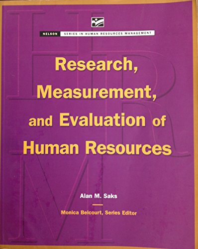 Stock image for Research, Measurement, and Evaluation of Human Resources (Series in Human Resources Management) for sale by ThriftBooks-Atlanta