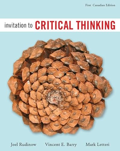Imagen de archivo de Invitation to Critical Thinking a la venta por Better World Books