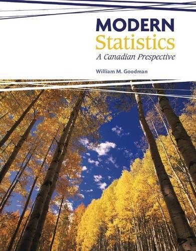 Beispielbild fr Modern Statistics : A Canadian Perspective zum Verkauf von Better World Books