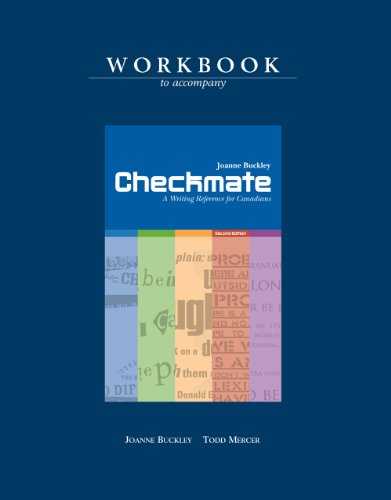 Imagen de archivo de Checkmate : A Writing Reference for Canadians Workbook a la venta por Better World Books