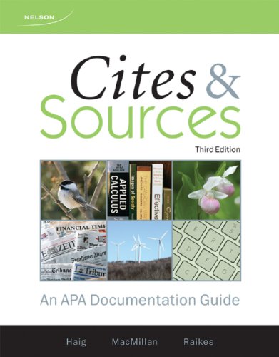 Beispielbild fr Cites and Sources: An APA Documentation Guide (Second Reprint) zum Verkauf von GF Books, Inc.