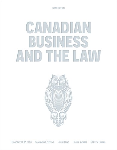 Beispielbild fr Canadian Business And The Law zum Verkauf von Better World Books
