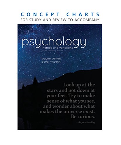 Imagen de archivo de Concept Charts for study and review to accompany Psychology: Themes and Variations, 4th edition a la venta por Better World Books