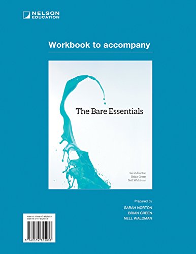 Stock image for Student Workbook for The Bare Essentials, Ninth Ed for sale by Blue Vase Books