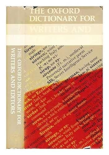 9780192129703: Oxford Dictionary for Writers and Editors