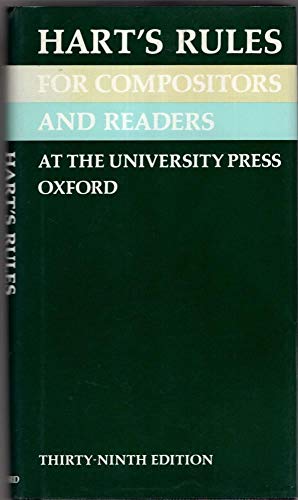 Stock image for Rules for Compositors and Readers at the University Press, Oxford for sale by AwesomeBooks