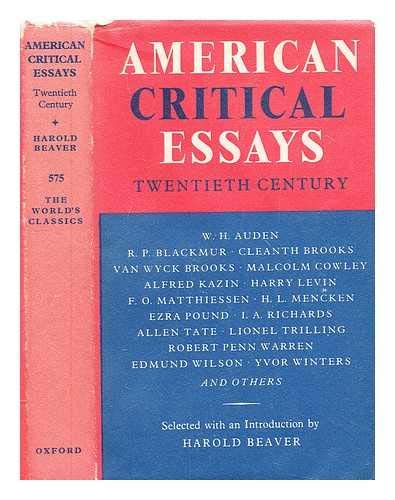 Stock image for American Critical Essays (World's Classics S.) for sale by Kennys Bookstore