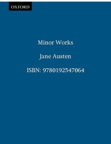 Imagen de archivo de OXFORD ILLUSTRATED JANE AUSTEN: VOLUME VI: MINOR WORKS .vol six 6.oxford, ny a la venta por WONDERFUL BOOKS BY MAIL