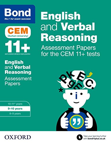 Imagen de archivo de Bond 11+: English and Verbal Reasoning Assessment Papers for the CEM 11+ tests: 9-10 years a la venta por WorldofBooks