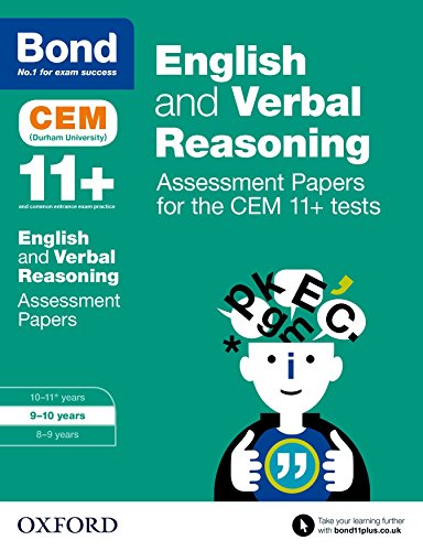 Stock image for Bond 11+: English and Verbal Reasoning Assessment Papers for the CEM 11+ tests: 9-10 years for sale by WorldofBooks