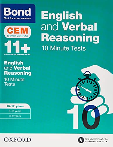 9780192746832: Bond 11+: English & Verbal Reasoning: CEM 10 Minute Tests: Ready for the 2024 exam: 10-11 years