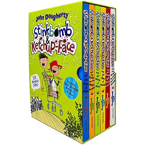Beispielbild fr Stinkbomb & Ketchup-Face Series 6 Books Collection Box Set By John Dougherty (Badness of Badgers, Quest for the Magic Porcupine, Evilness of Pizza, Bees of Stupidity & MORE!) zum Verkauf von AwesomeBooks