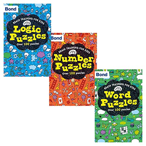 Stock image for Bond Brain Training For Kids 3 Books Collection Set By Michellejoy Hughes & Catherine Veitch (Number Puzzles, Logic Puzzles,Word Puzzles) for sale by Books Unplugged