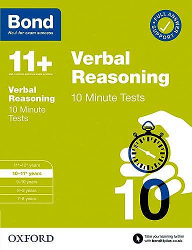 Imagen de archivo de Bond 11+ 10 Minute Tests Verbal Reasoning 10-11 years: For 11+ GL assessment and Entrance Exams (Bond: 10 Minute Tests) a la venta por WorldofBooks