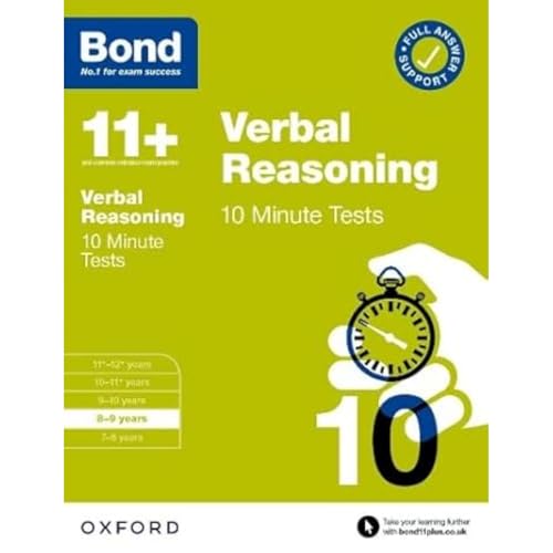 Stock image for Bond 11+: Bond 11+ Verbal Reasoning 10 Minute Tests with Answer Support 8-9 years for sale by WorldofBooks