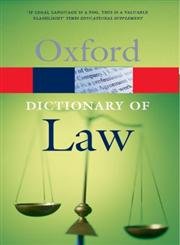 9780192806987: A Dictionary of Law (Oxford Paperback Reference)