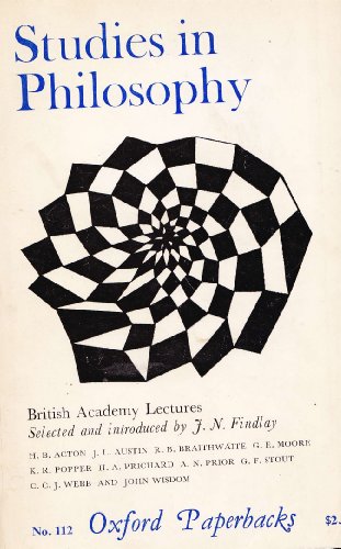 Beispielbild fr Studies in Philosophy British Academy Lectures ) zum Verkauf von Frenchboro Books