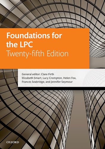 Beispielbild fr Foundations for the LPC (Legal Practice Course Manuals) zum Verkauf von AwesomeBooks