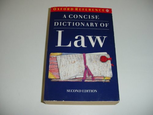 Stock image for A Concise Dictionary of Law for sale by Better World Books