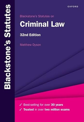 Beispielbild fr Blackstone's Statutes on Criminal Law zum Verkauf von Blackwell's