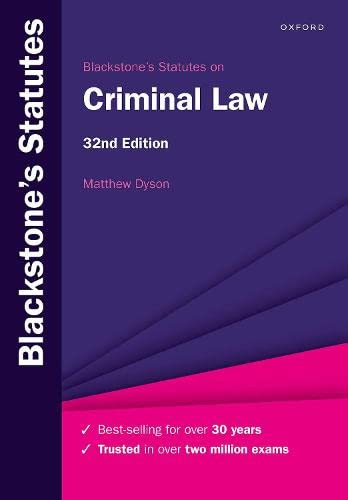 Stock image for Blackstone's Statutes on Criminal Law for sale by Better World Books Ltd