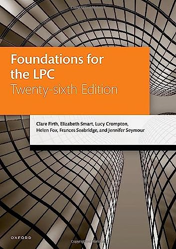 Beispielbild fr Foundations for the LPC (Legal Practice Course Manuals) zum Verkauf von Monster Bookshop