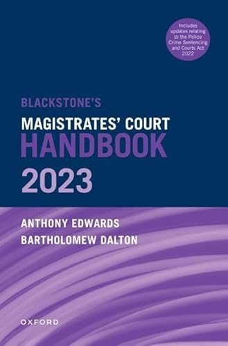 Beispielbild fr Blackstone's Magistrates' Court Handbook 2023 zum Verkauf von Blackwell's
