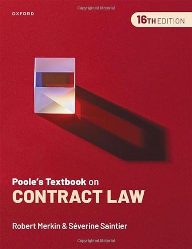 Imagen de archivo de Poole's Textbook on Contract Law a la venta por Blackwell's