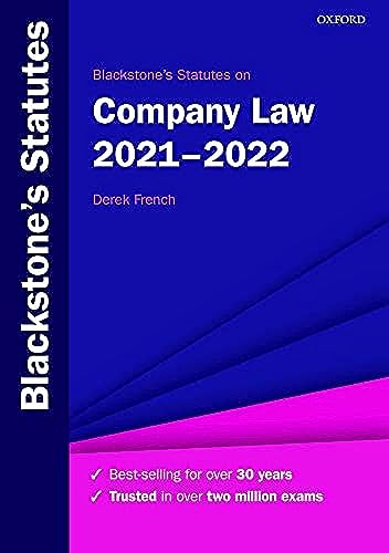 Beispielbild fr Blackstone's Statutes on Company Law 2021-2022 (Blackstone's Statute Series) zum Verkauf von WorldofBooks