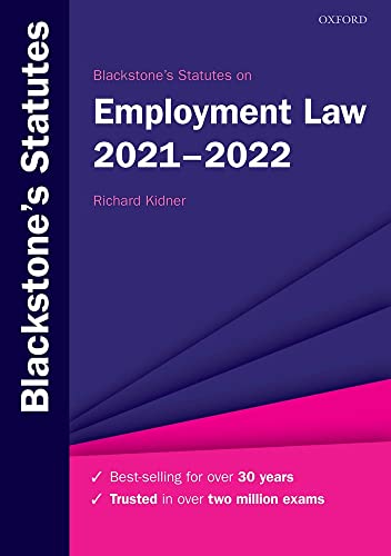 Beispielbild fr Blackstone's Statutes on Employment Law 2021-2022 (Blackstone's Statute Series) zum Verkauf von WorldofBooks