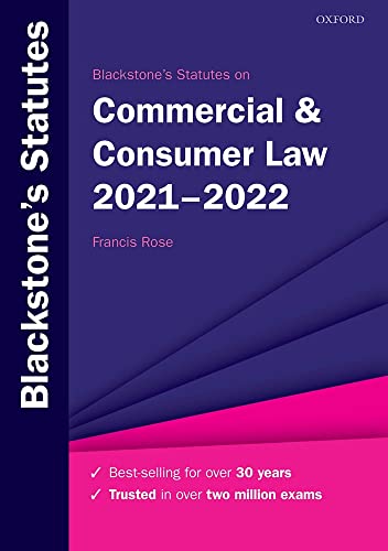 Beispielbild fr Blackstone's Statutes on Commercial & Consumer Law 2021-2022 (Blackstone's Statute Series) zum Verkauf von WorldofBooks