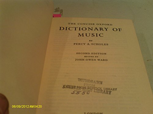 Stock image for The Concise Oxford Dictionary of Music for sale by Better World Books