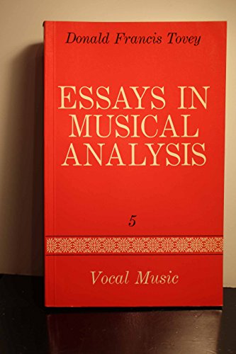 Beispielbild fr Essays in Musical Analysis. Volume V: Vocal Music zum Verkauf von WorldofBooks