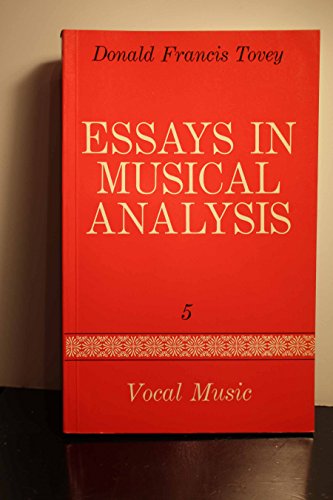 Imagen de archivo de Essays in Musical Analysis, Vol. 5: Vocal Music a la venta por Books From California