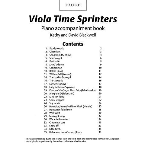 Beispielbild fr Viola Time Sprinters: Piano Book zum Verkauf von medimops