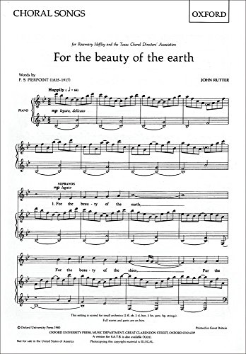 9780193415133: For the beauty of the earth: SA vocal score