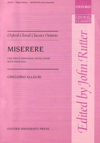 9780193417793: Miserere: Vocal score (Oxford Choral Classics Octavos)