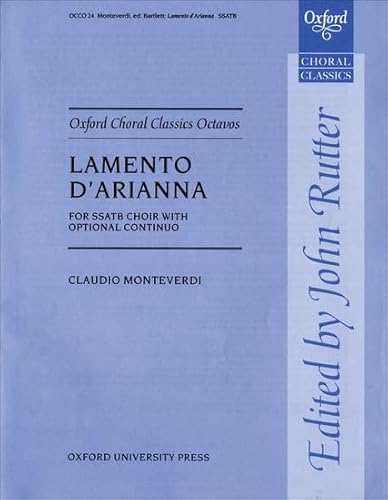 9780193417984: Lamento D'Arianna (Oxford Choral Classics Octavos)